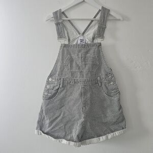 Princess Polly Shortalls Womens 4 Small Short Overalls Denim Jean Houndstooth